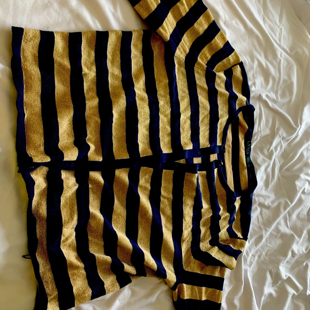 Ralph Lauren gold and navy blue sweater